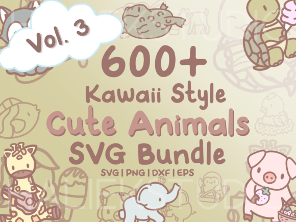 600 Kawaii Animals SVGs Vol. 3 – A Creative Goldmine for Crafters, Designers, and Makers