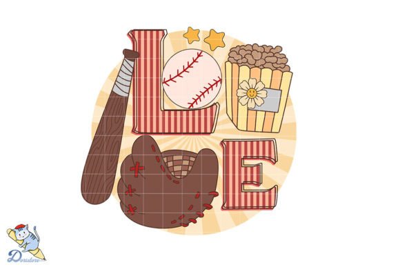 Baseball Love Sublimation: A Creative Digital Asset for Versatile Design Projects