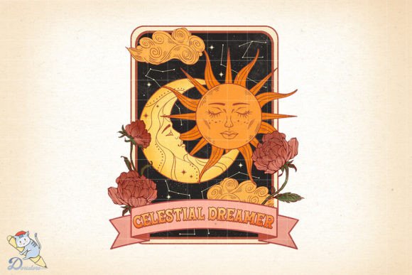 Celestial Dreamer: The Art of Digital Design with Pen and Ink