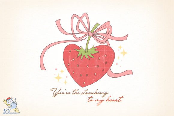 Coquette Sweet Strawberry Love Digital Art