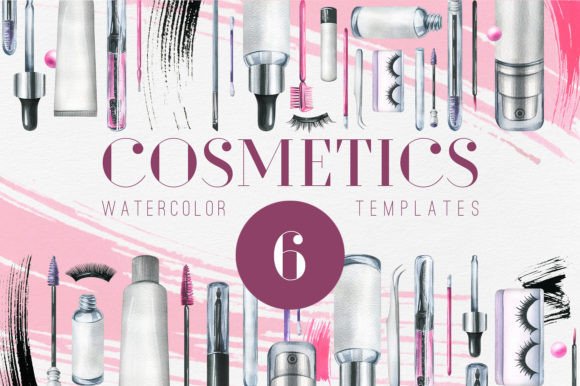 Eye Cosmetics Watercolor Templates: A Creative Resource for Beauty Branding and Design