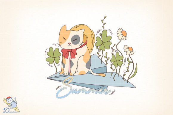 Funny Cute Cat Summer Cat PNG: A Whimsical Design Asset