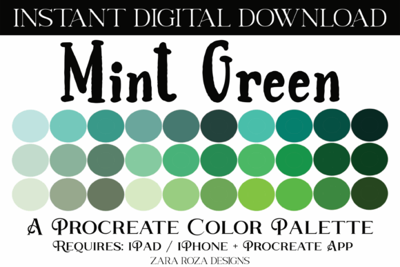 Mint Green Procreate Color Palette: Soft, Earthy, and Versatile