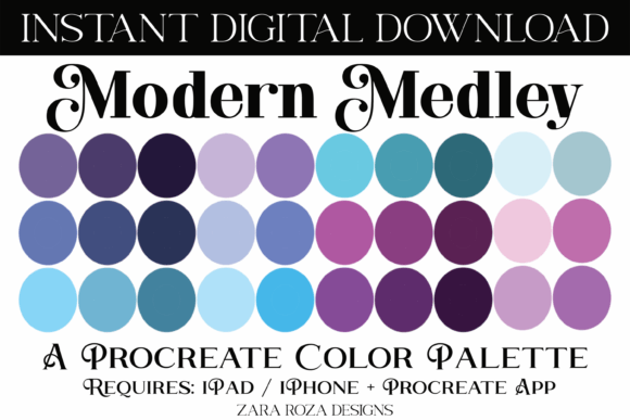 Modern Medley Procreate Color Palette: A Versatile Digital Color Solution for iPad Artists