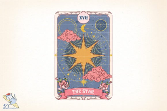 The Star Tarot Card PNG for Sublimation Art