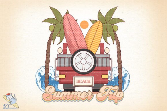 Vintage Beach Summer Trip Design